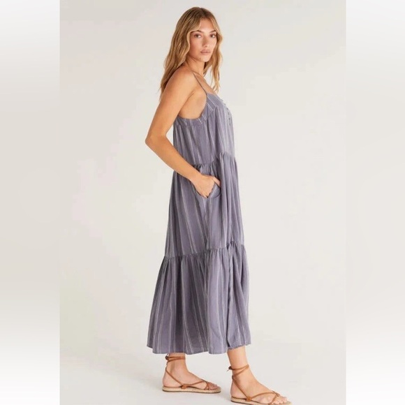 Z Supply | Waverly Stripe Maxi Dress, Worn Indigo xs - Picture 2 of 10